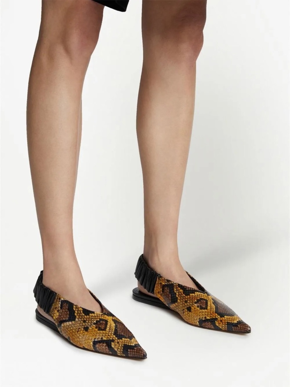 NEW Proenza Schouler Snake-Print Pointed Toe Slingback Flats